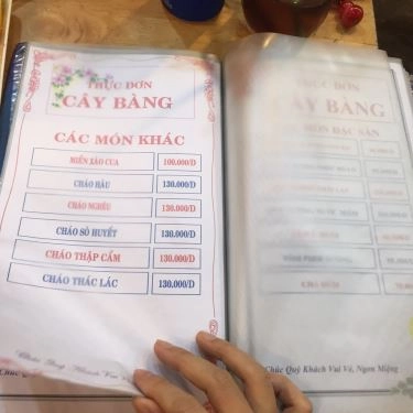 Thực đơn- Quán Ăn Cây Bàng - Quán Nhậu Bình Dân