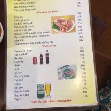 Thực đơn- Quán Ăn Ốc Chảo - 32 Trường Chinh