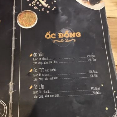 Thực đơn- Quán Ăn Ốc Chạo Quán