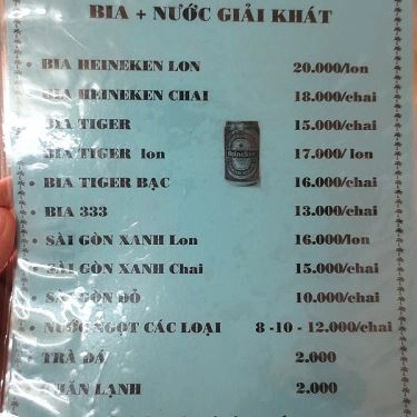 Thực đơn- Quán Ăn Ốc Cô Sáu 79