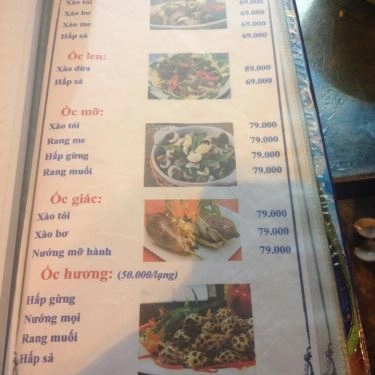 Thực đơn- Quán Ăn Ốc Đêm Hàng Xanh