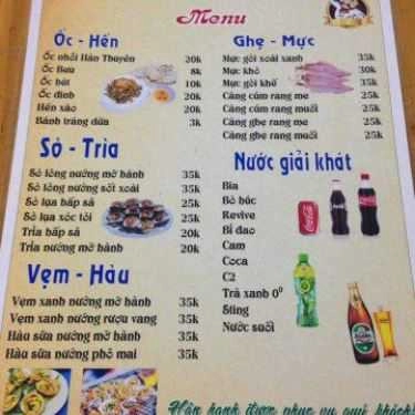Thực đơn- Quán Ăn Hải Sản SV