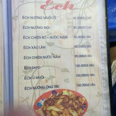 Thực đơn- Quán Ăn Ốc Hòa - Trường Sa