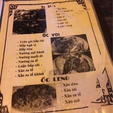 Thực đơn- Quán Ăn Ốc Lượm - Mạc Cửu