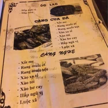 Thực đơn- Quán Ăn Ốc Lượm - Mạc Cửu