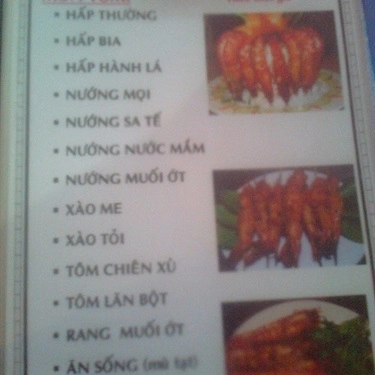 Thực đơn- Quán Ăn Ốc Mai