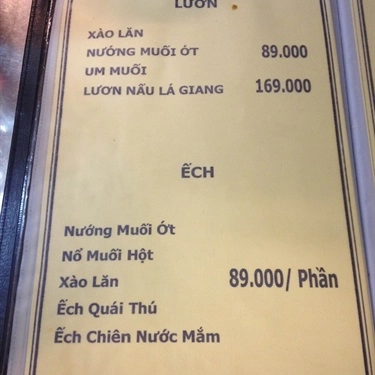 Thực đơn- Quán Ăn Hải Sản Tân Minh Thư