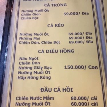 Thực đơn- Quán Ăn Hải Sản Tân Minh Thư