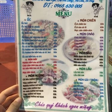 Thực đơn- Quán Ăn Ốc Ngon Ninh Bình