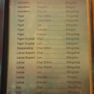 Thực đơn- Quán Ăn Ốc Nha Trang - Đống Đa