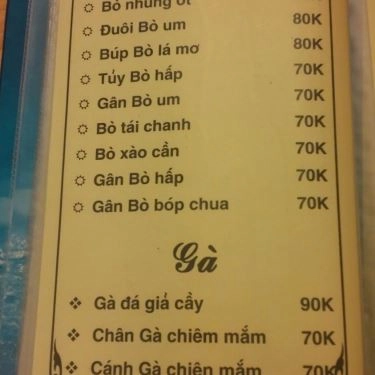 Thực đơn- Quán Ăn Ốc Nha Trang - Đống Đa