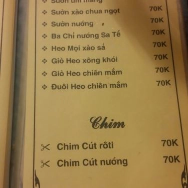Thực đơn- Quán Ăn Ốc Nha Trang - Đống Đa