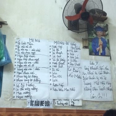 Thực đơn- Quán Ăn Ốc Nóng & Trứng Cút Lộn - Thụy Khuê