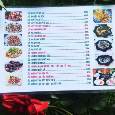 Thực đơn- Quán Ăn Ốc Phô Mai