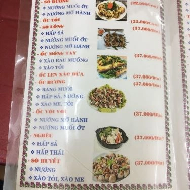 Thực đơn- Quán Ăn Phước Đạt - Quán Ốc
