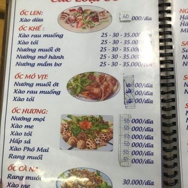 Thực đơn- Quán Ăn Ốc Phương - Thiên Phước