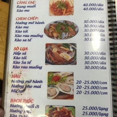 Thực đơn- Quán Ăn Ốc Phương - Thiên Phước