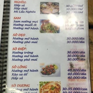 Thực đơn- Quán Ăn Ốc Phương - Thiên Phước