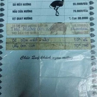 Thực đơn- Quán Ăn Ốc Quê
