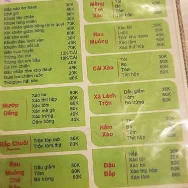 Thực đơn- Quán Ăn Ốc Sài Gòn