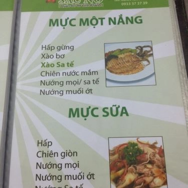 Thực đơn- Quán Ăn Ốc Sáu Nở