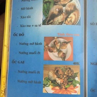 Thực đơn- Quán Ăn Ốc Sinh Viên - Phan Văn Hân