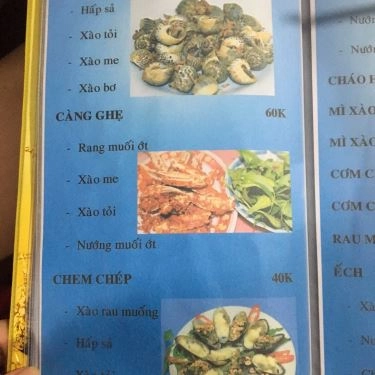 Thực đơn- Quán Ăn Ốc Sinh Viên - Phan Văn Hân