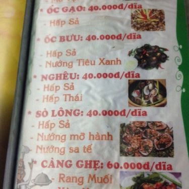 Thực đơn- Quán Ăn Ốc Sinh Viên - Quốc Hương