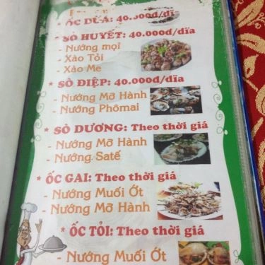 Thực đơn- Quán Ăn Ốc Sinh Viên - Quốc Hương