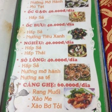 Thực đơn- Quán Ăn Ốc Sinh Viên - Quốc Hương
