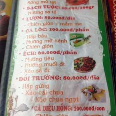 Thực đơn- Quán Ăn Ốc Sinh Viên - Quốc Hương