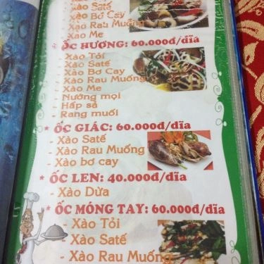 Thực đơn- Quán Ăn Ốc Sinh Viên - Quốc Hương