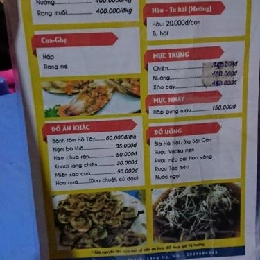 Thực đơn- Quán Ăn Phi Hùng - Ốc Xào Me Cay