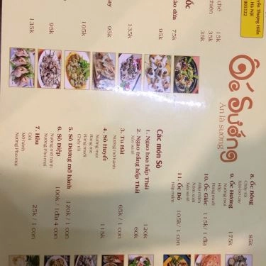 Thực đơn- Quán Ăn Ốc Sướng - Nguyễn Thượng Hiền