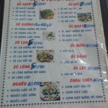 Thực đơn- Quán Ăn Ốc Thanh Hồng