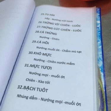 Thực đơn- Quán Ăn Ốc Thành Long