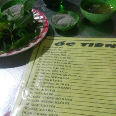 Thực đơn- Quán Ăn Ốc Tiên - Lê Văn Sỹ