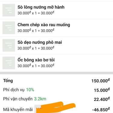 Thực đơn- Quán Ăn Ốc Tuyết