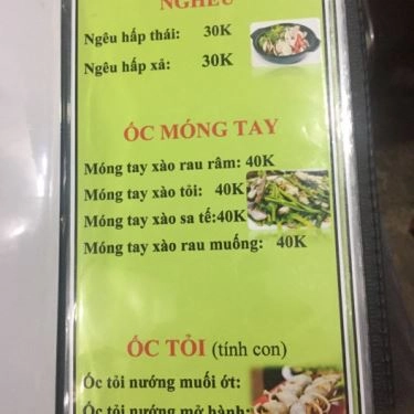 Thực đơn- Quán Ăn Ốc Woắn