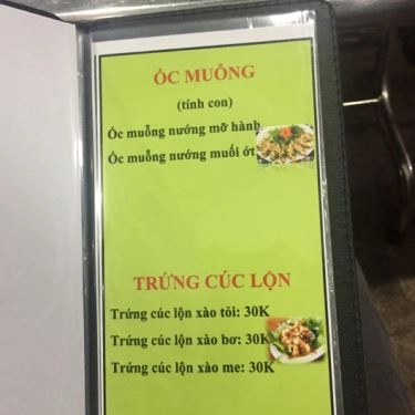 Thực đơn- Quán Ăn Ốc Woắn