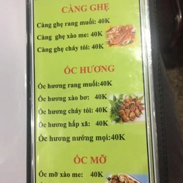Thực đơn- Quán Ăn Ốc Woắn