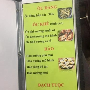 Thực đơn- Quán Ăn Ốc Woắn