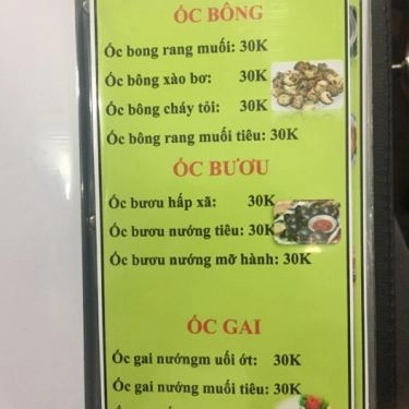 Thực đơn- Quán Ăn Ốc Woắn