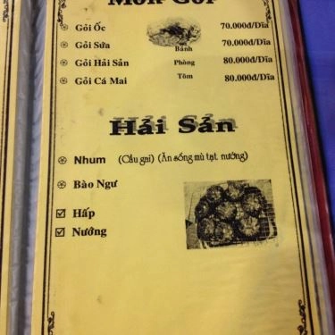 Thực đơn- Quán Ăn Ốc Xuân Anh