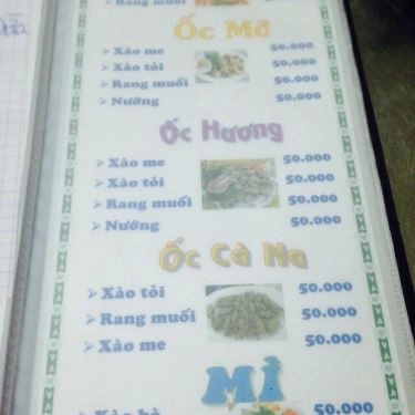 Thực đơn- Quán Ăn Ốc Yến - Lê Thúc Hoạch