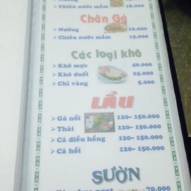 Thực đơn- Quán Ăn Ốc Yến - Lê Thúc Hoạch
