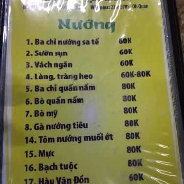 Thực đơn- Oh Quán - Lẩu & Nướng