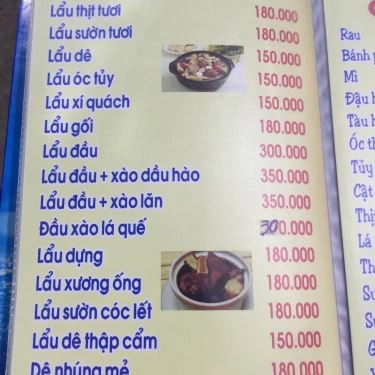Thực đơn- Quán Ăn Ok 3 Con Dê - Lẩu Dê Chính Hiệu - Phạm Hùng