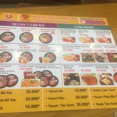 Thực đơn- Quán Ăn Omija - Mì Cay & Ẩm Thực Hàn Quốc