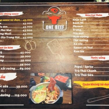 Thực đơn- One Beef - Nhà Hàng Bít Tết